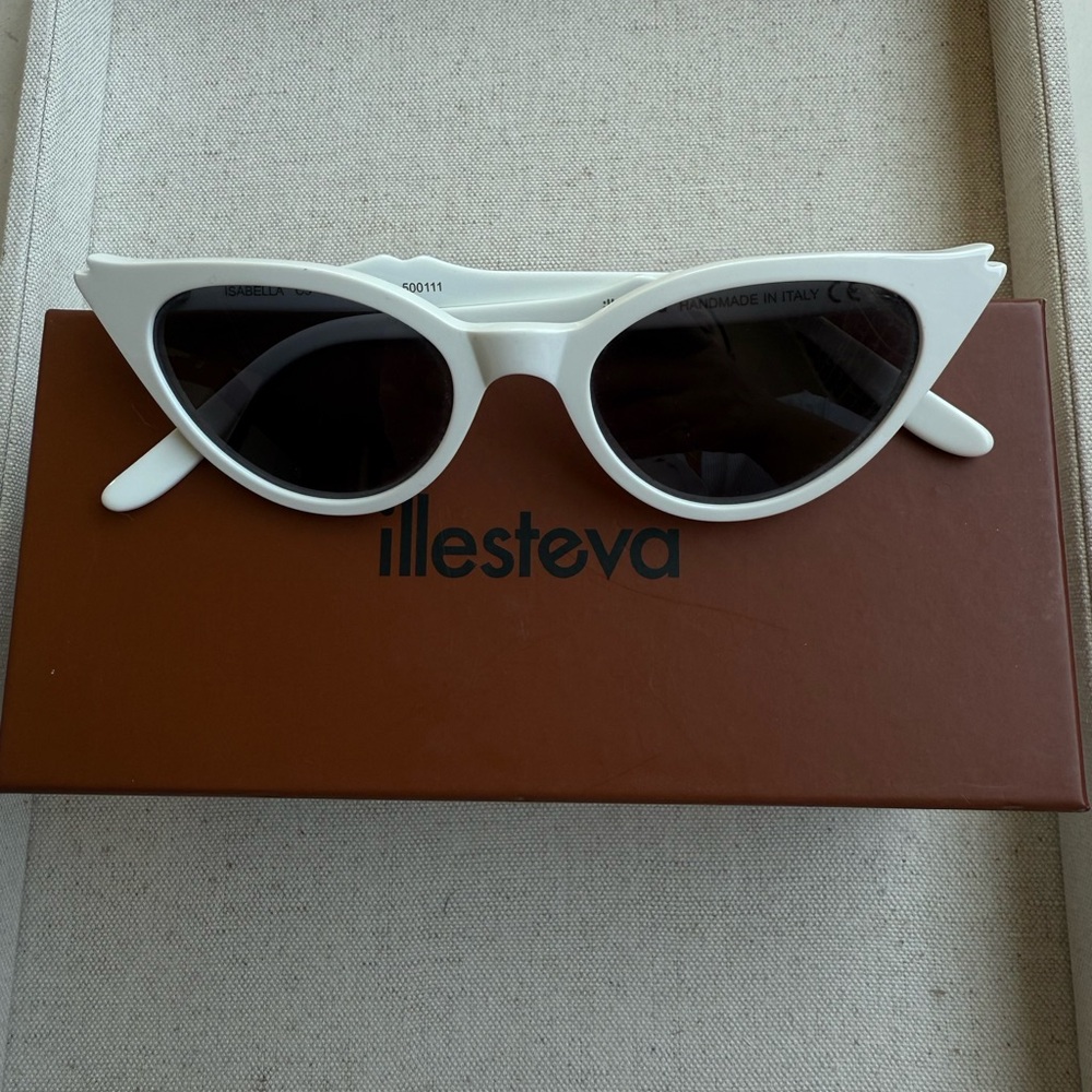 Illesteva White Cat-Eye Sunglasses
